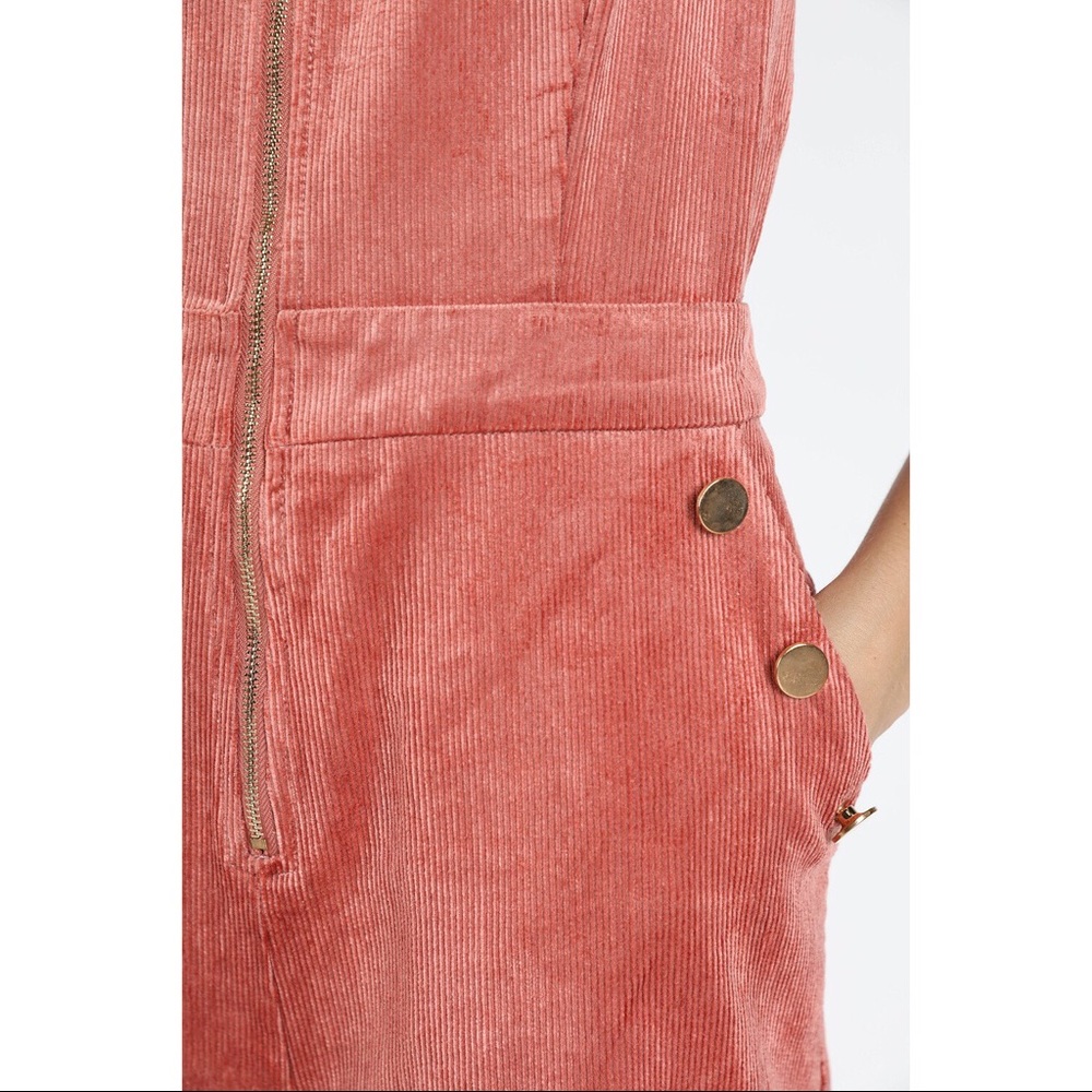 Pink Corduroy Ruffle Dungarees - Picture 6 of 8